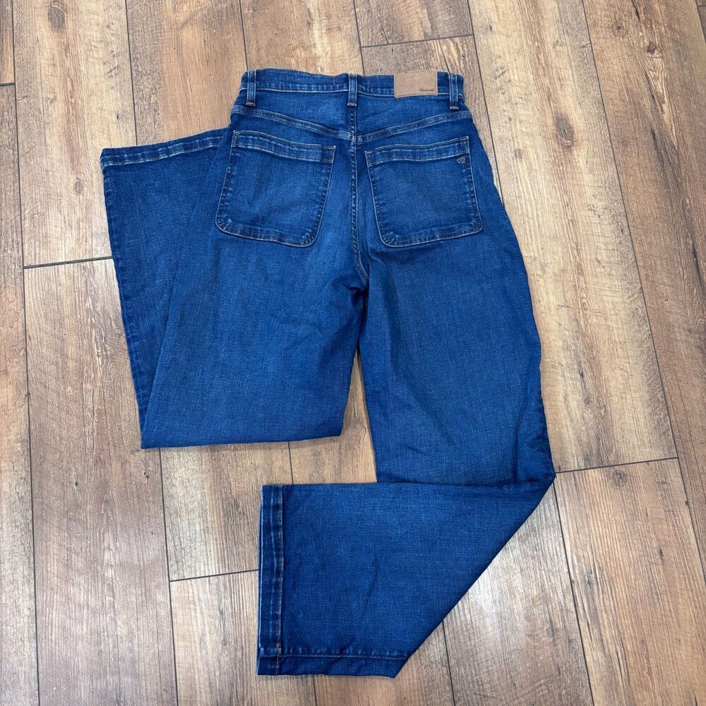 Madewell Emmett Patch Pocket Wide Leg Jeans Women's Size 27 Allentown Wash $138 - Picture 5 of 12